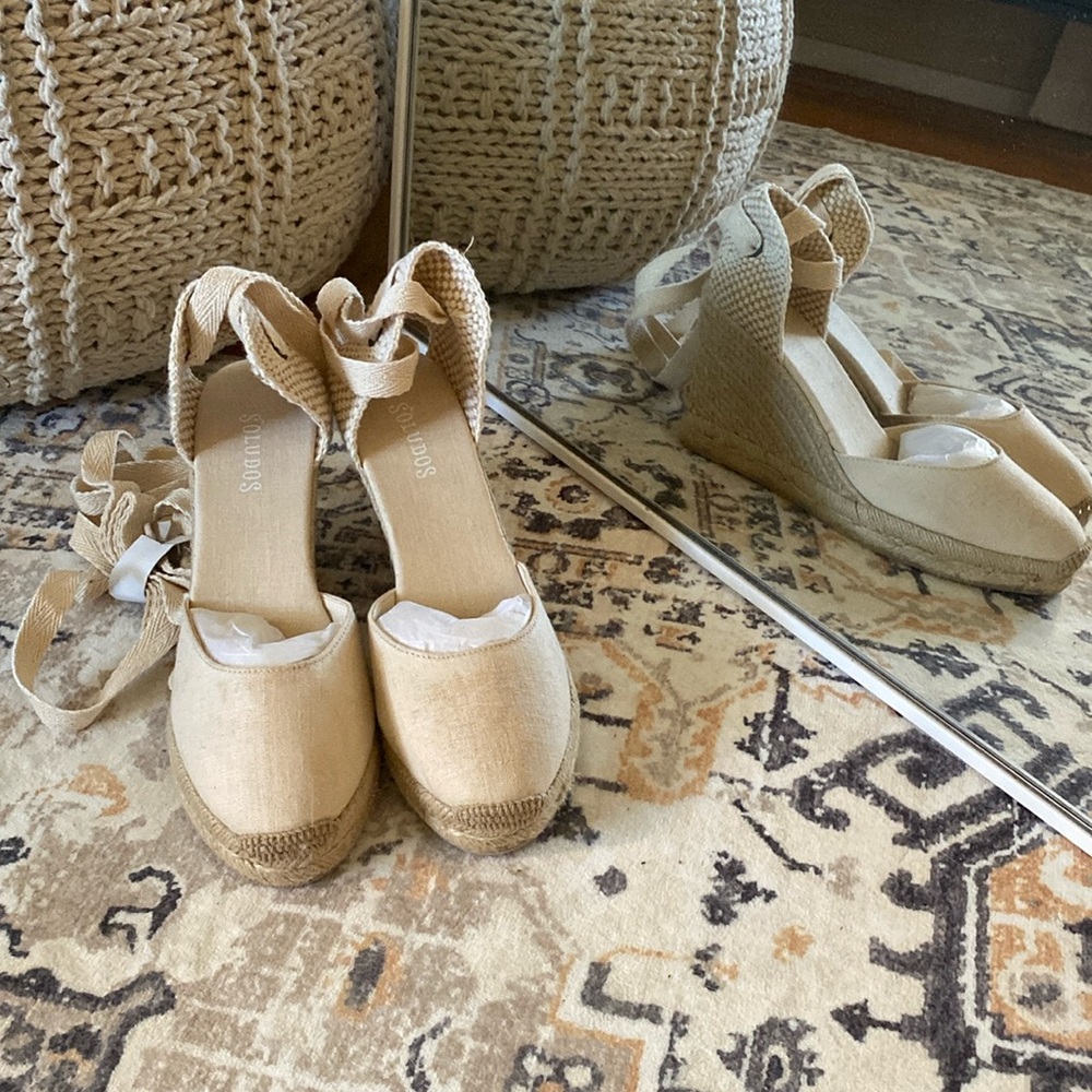 Soludos Espadrille wedge, natural color, size 7.5